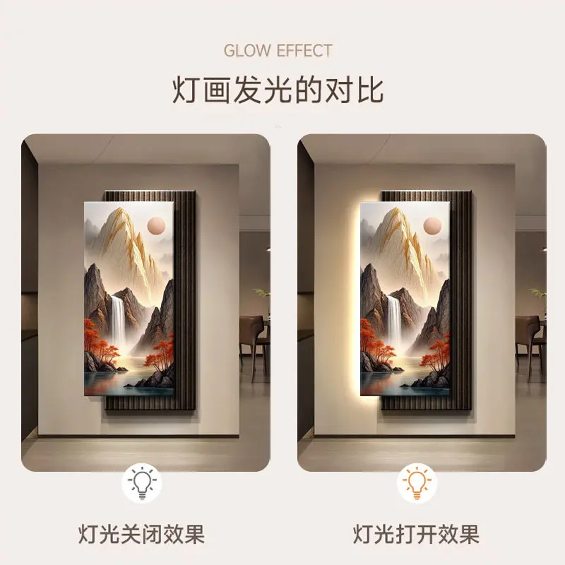 Flowing water generates wealth, landscape scenery, entrance decoration, new Chinese style three-dimensional sandstone mural with