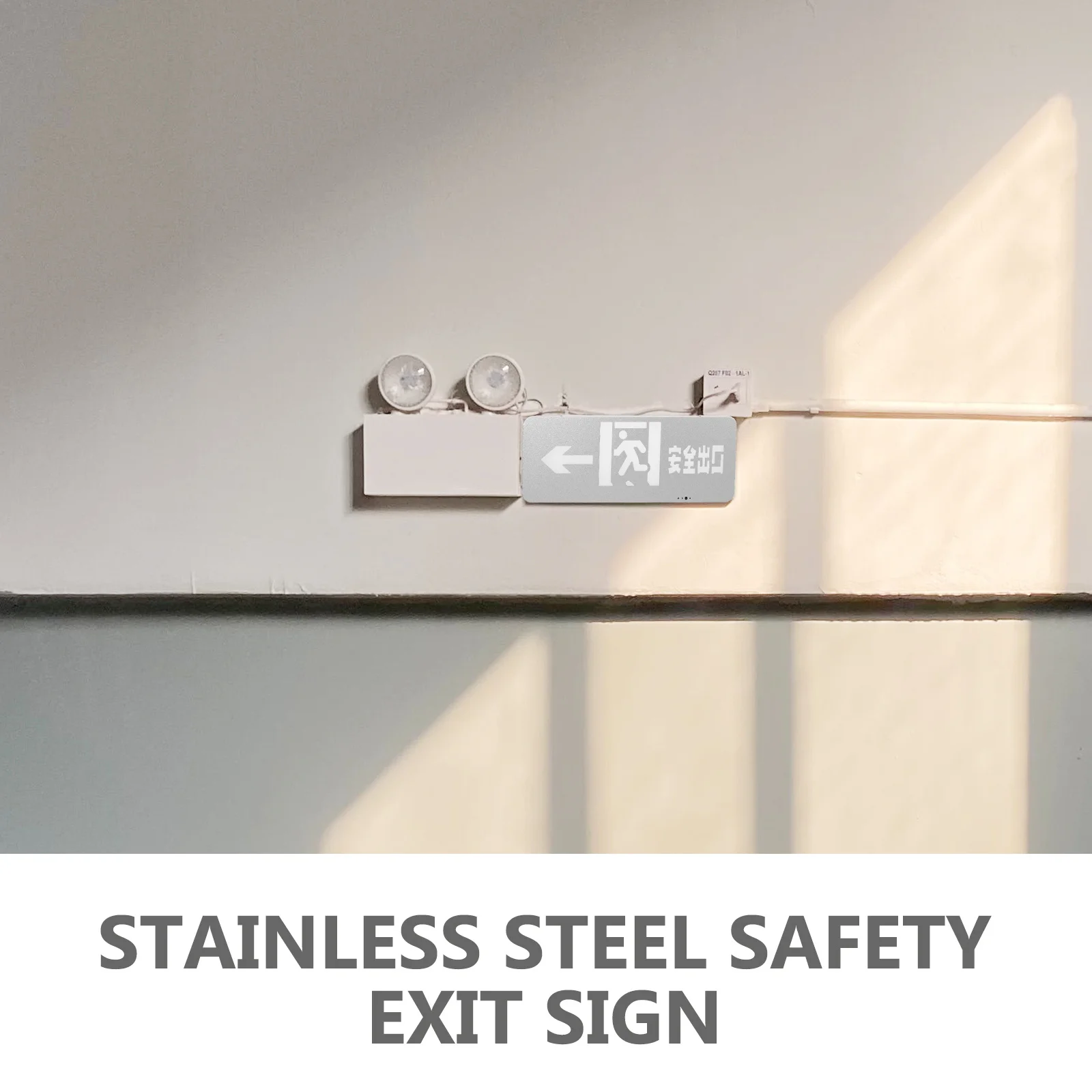 Hanging LED Exit Emergency Light Stainless Steel Safety Sign High Visibility Night Guidance Public Places Exit Sign