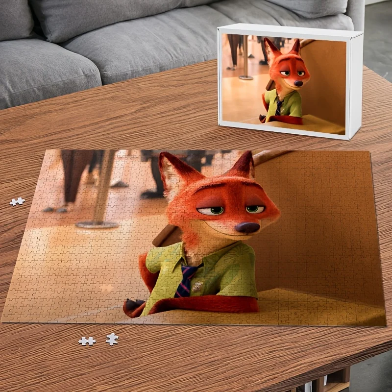 1000pcs Disney Zootopia Judy Hopps and Nick Wild Poster Puzzle | High Difficulty, Adult Brain Teaser Game, Creative Gift for S