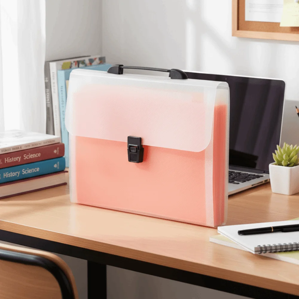 

A4 Portable Accordion Bag Organ Bag Transparent Test Paper Storage Bag Large Capacity Thickened Information File Bag Student