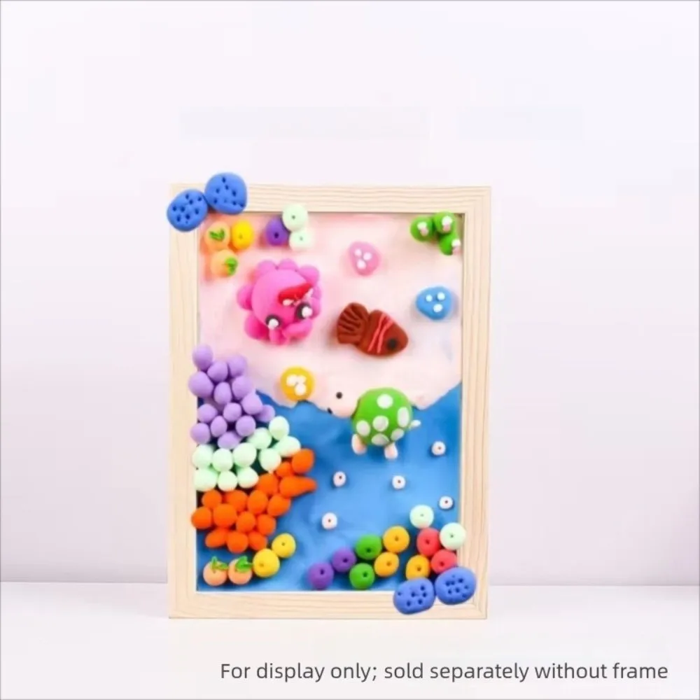 Kids Gift Wooden Blank Clay Frame Creartive Multi Size Picture Frame DIY Party Decor Wooden Photo Holder Children's Handcraft
