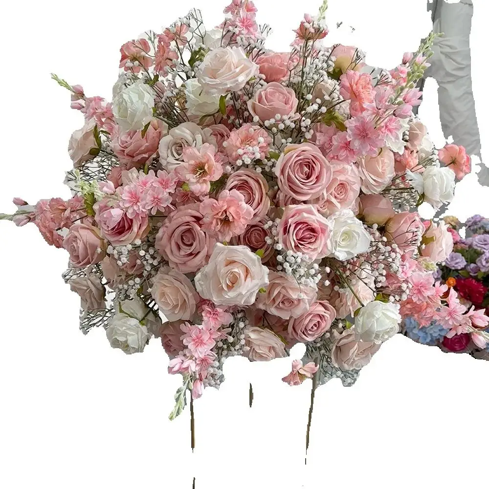 80/70/60/50/30cm Kunstmatige Roze Grote Bloembol, Tafeldecoratie voor Bruiloft Evenement Decoratie, Bloemstuk voor de Gangpaden - afbeelding 2
