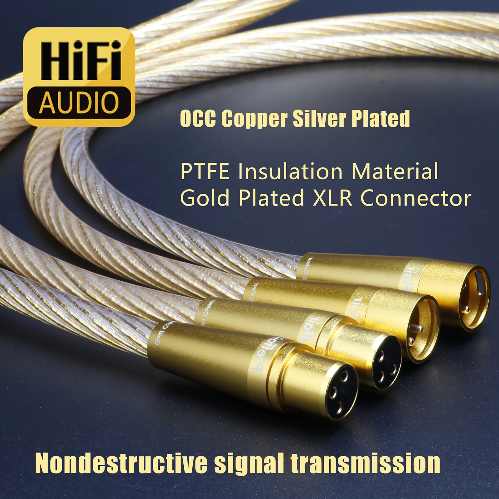

Пара золотых аудиокабелей RCA 8N OCC позолоченная эталонная аудио линия с разъемом RCA XLR для усилителя