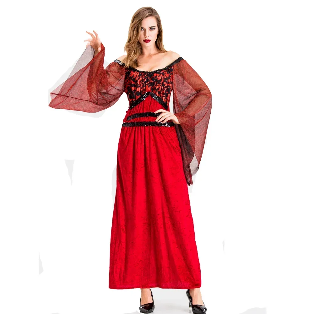 Dress For Female Devil Cosplay Party Devil Bride Costumes Halloween Women Scary Vampire Clothes Queen Dresses