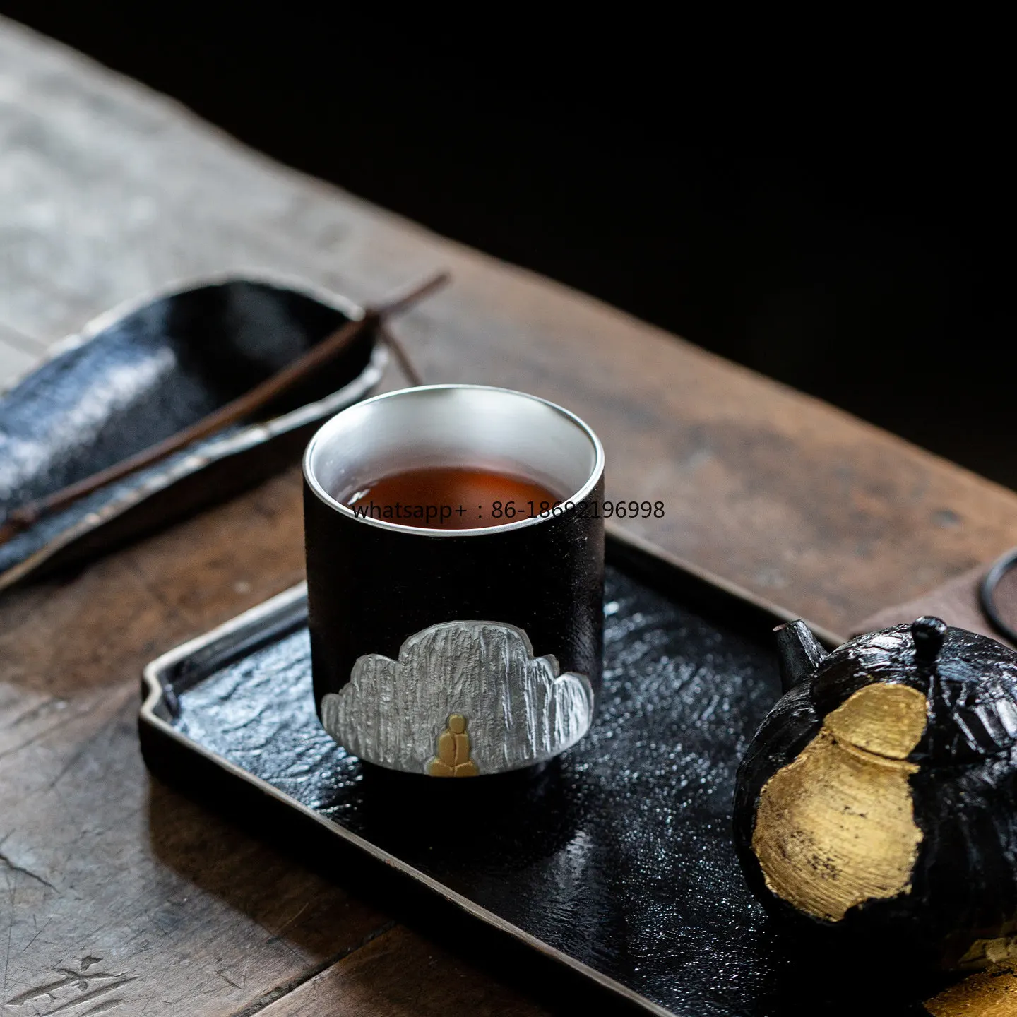 Large Lacquer Handmade Craftsmanship Liu Yinwu Ceramic Teacup Master Cup High-end Creative Gift Gift Box Handmade