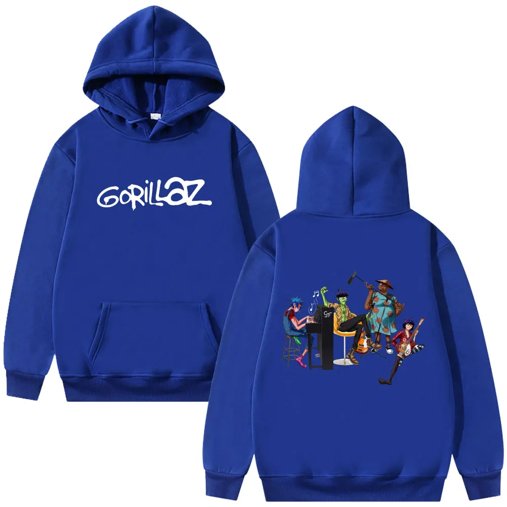 Rock Band Gorillaz Hoodie Male Vintage Oversized Pullover Men Women Hip Hop Gothic Retro Streetwear Men's Casual Fleece Hoodies
