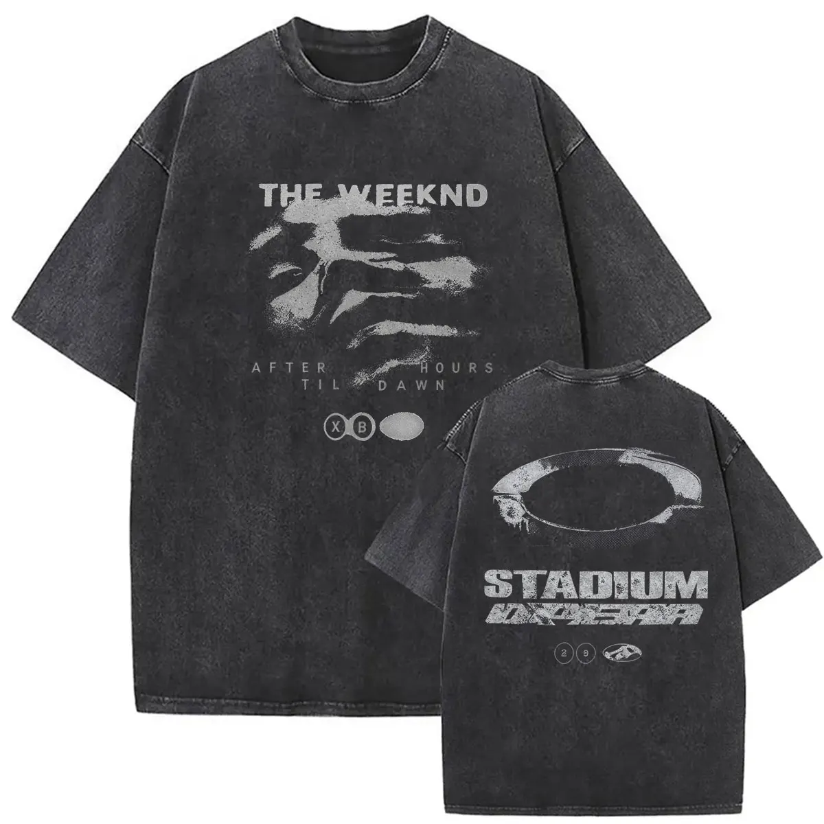 Vintage Washed The Weeknd After Hours Til Dawn Stadium European Tour 2026 T-Shirts Men's Hip Hop Short Sleeve T Shirt Streetwear