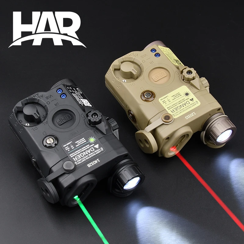 

WADSN Airsoft Tactical PEQ-15 PEQ15 Red Green Blue Laser IR Fill Light Strobe Hunting Weapon Scout Light Aiming Fit 20mm Rail