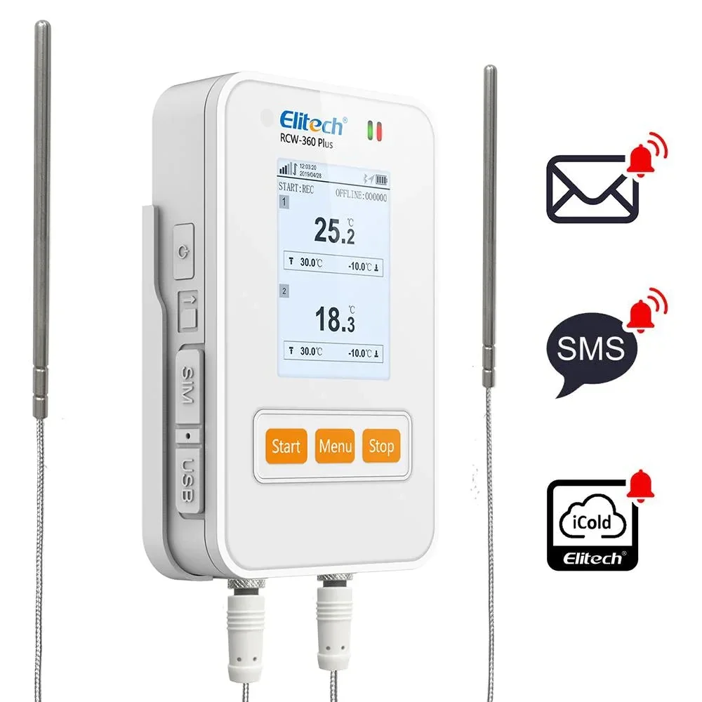 Elitech With 4G&WIFI RCW-360 Plus Real Time Temperature And Humidity Monitoring Data Logger Recorder