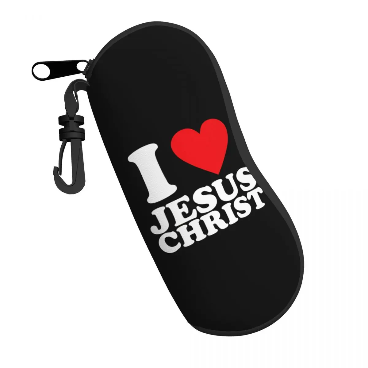 I Love Jesus Christ Eyeglass Glasses Case Women Men Soft Christmas Catholic Sunglasses Protective Bag