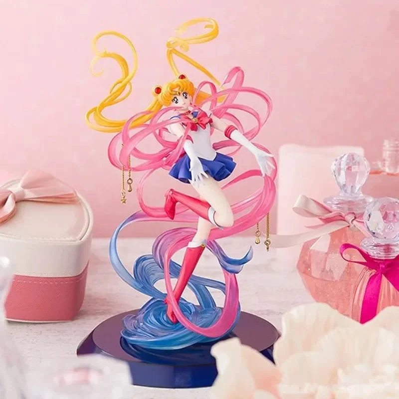 Sailor Moon Crystal Power Transformation Kawaii Anime figura de acción chica estatuilla modelo muñeca decoración de escritorio coleccionar juguete para regalo