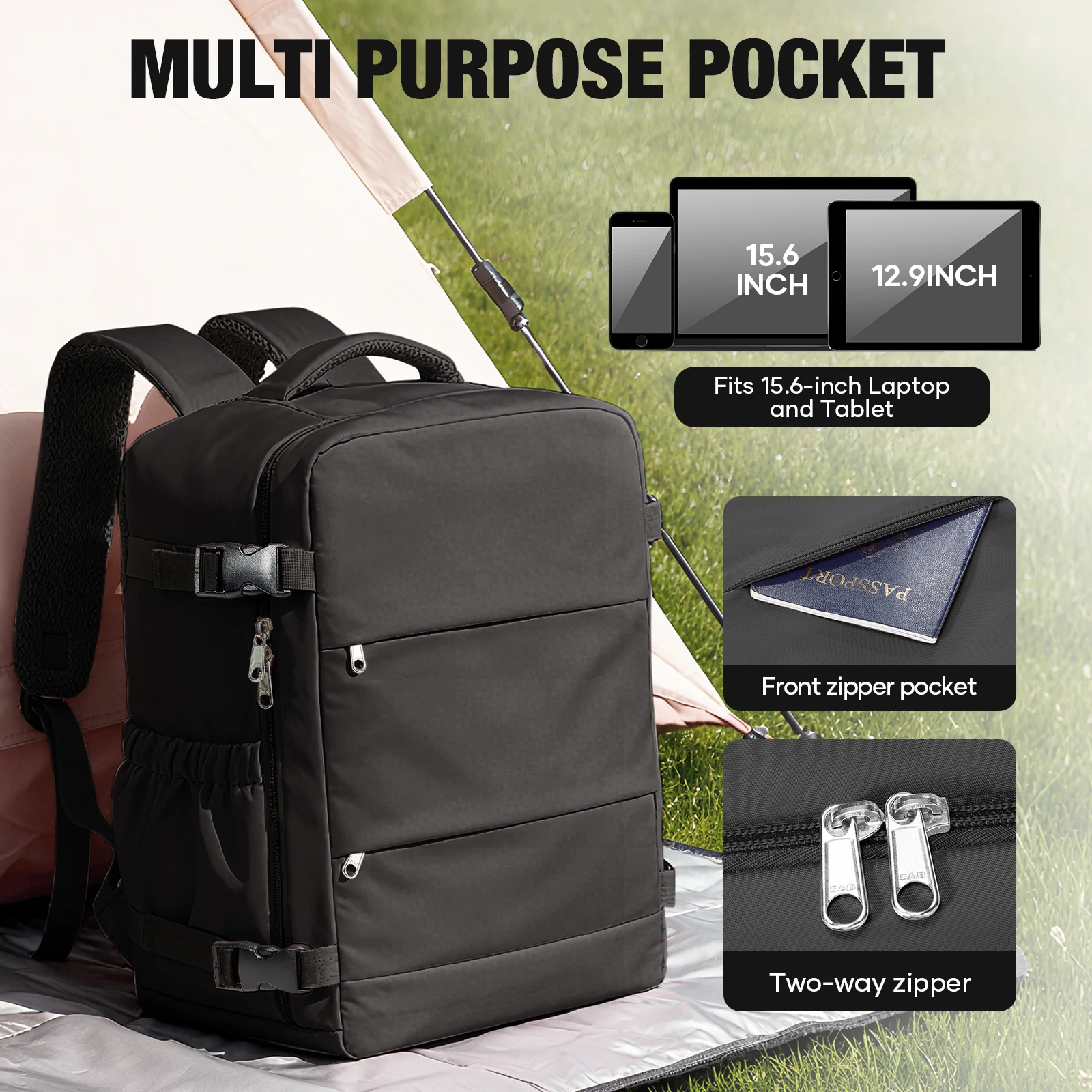 حقيبة الظهر السفر 40x20x30 Ryanair حقيبة لابتوب الموضة المرأة مقاوم للماء على ظهره المقصورة حقيبة حمل على حقيبة ظهر للكمبيوتر المحمول حقيبة مدرسية #5