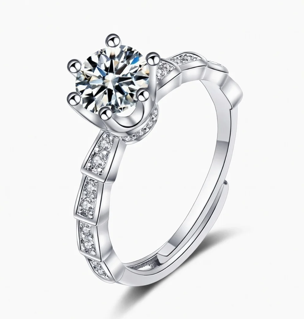 

Роскошное кольцо из платины PT950 с муассанитом, женское, с 6 крапанами, круглой огранки, паве, для помолвки и свадьбы, подарок