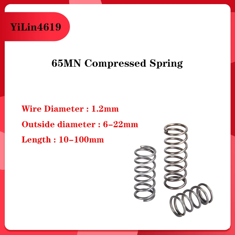 

65MN Compression Spring wire Diameter 1.2mm 5pcs