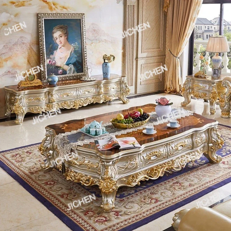 

HZ JC Eurooppalainen Kiinteä Puu TV Kaappi Kahvipöytä Yhdistelmä Asettaa Huonekalut Eurooppalainen Olohuone Makuuhuone Retro Vei