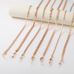 Fashion Metal Eyeglass Chain Gold Love Heart Sunglasses Chain Holder Neckband Face-Mask Lanyard Glasses Chain Jewelry For Women