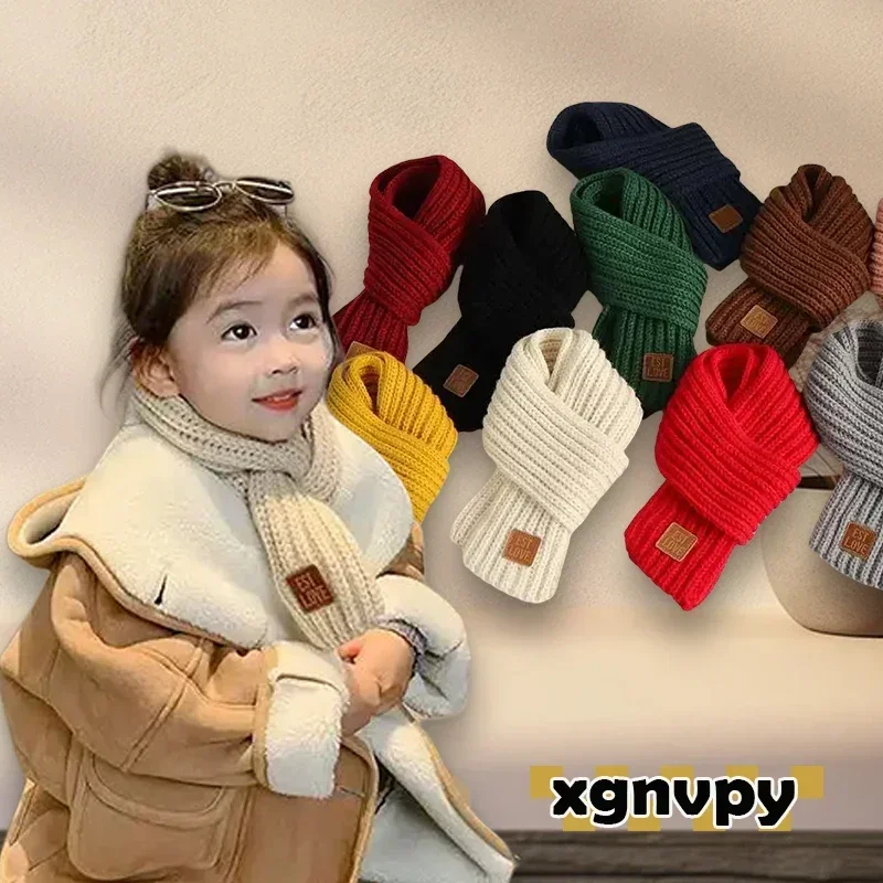 

xgnvpy Kids Scarf Boys Girls Baby Winter Warm Women Knit Shawl Children Neck Collar Warm Accessories Affordable