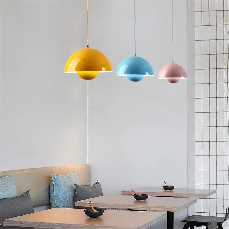 Imagem -06 - Macaron Artístico Pequeno Pendant Lamp Designer Lighting Fixture Eye Protection Quarto Cabeceira Estudo Sala de Jantar Multi Colorido