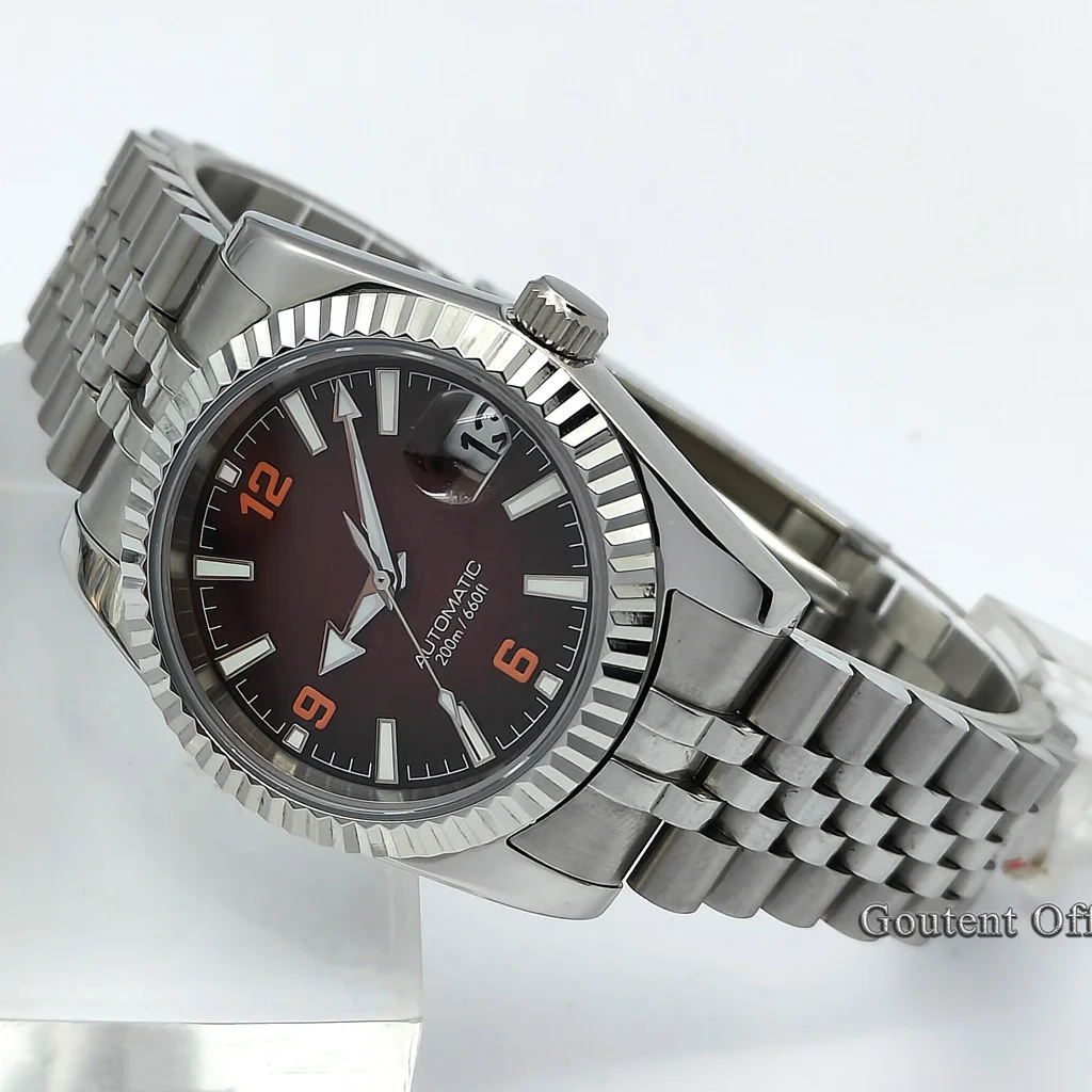 

Goutent 36mm 39mm sapphire crystal aseptic fashion automatic watch uses NH35 movement men's watch.