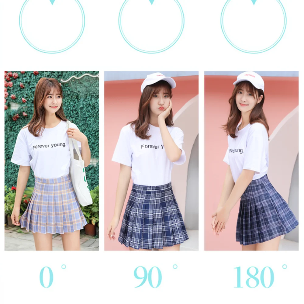 Summer Women High Waist A Line Pleated Skirt Plaid Mini Skirts Korean Style Fashion Elegant College Casual Wear Trendy Bottoms