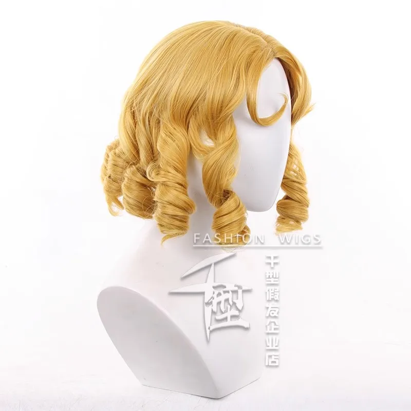 アイデンティティ V ライジングスターコスプレウィッグリリーバリエールチアリーダー合成カーリーヘアハロウィンロールプレイウィッグ + ウィッグキャップ