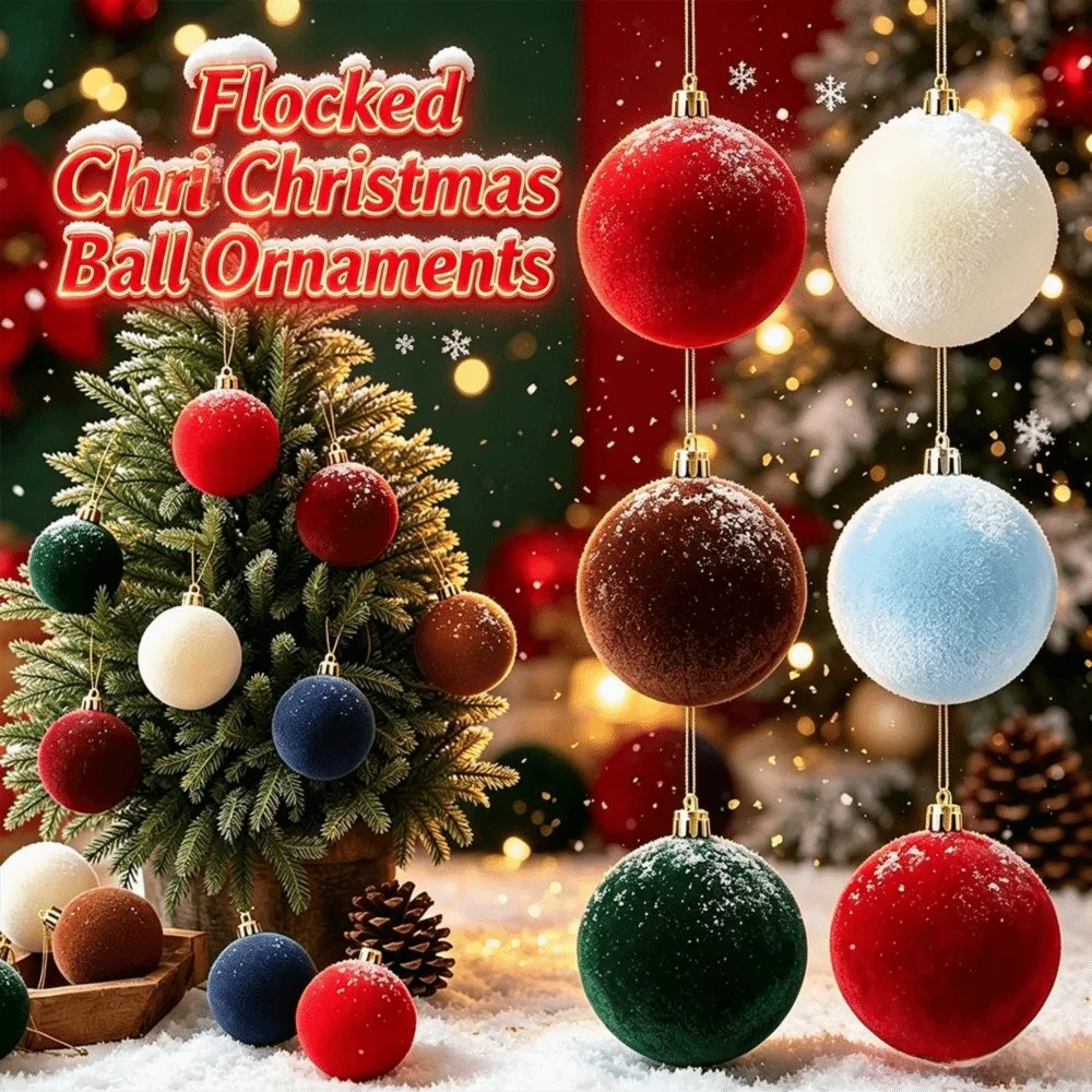 12pcs 6cm Christmas Ball Ornaments Vintage Style Gold Hanging Caps Christmas Tree Baubles Round Shape
