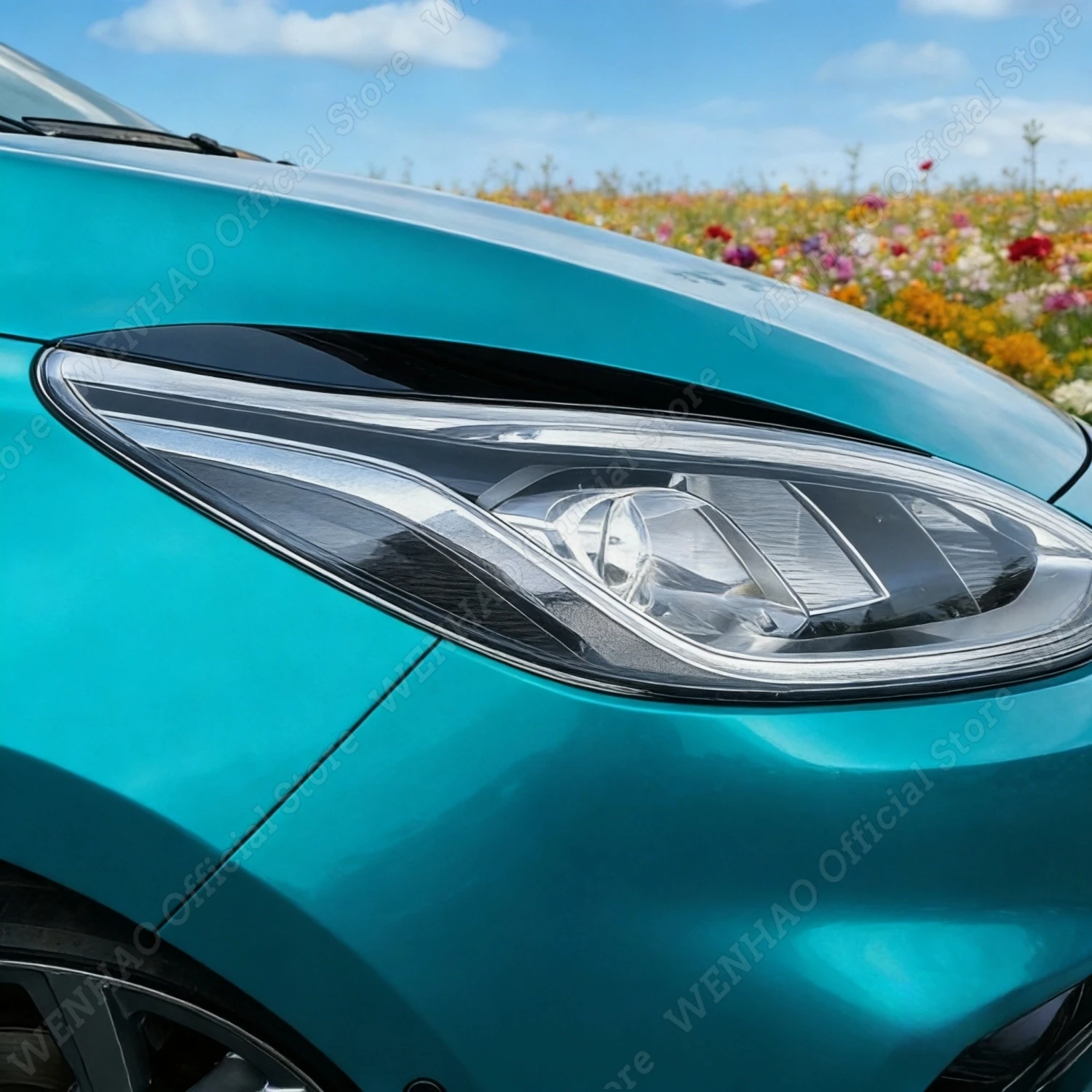 

ABS Gloss Black Car Headlight Eyebrows Eyelids For Ford Fiesta MK8 2017-2021 Active Vignale ST-Line Pre-Facelift Tuning Stickers