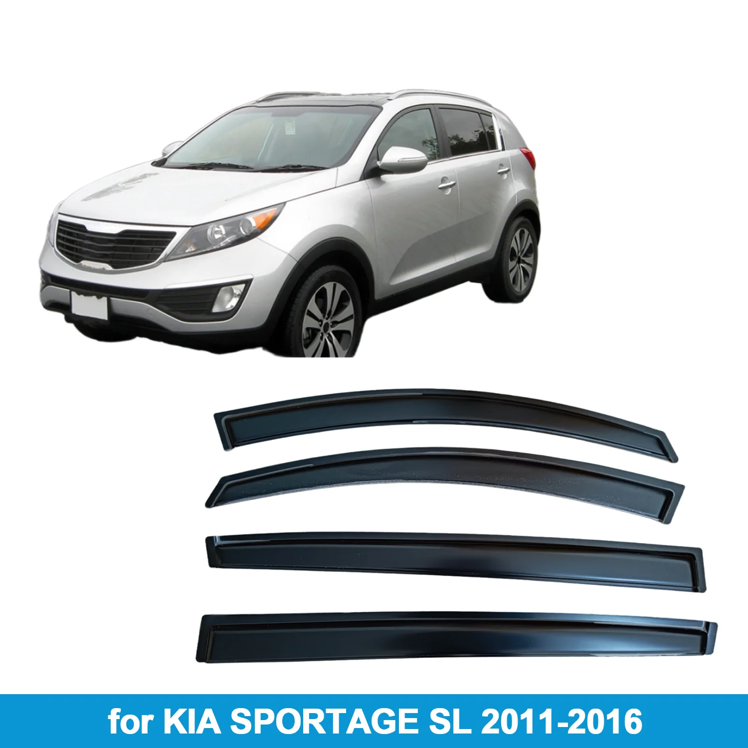 

Оконный козырек для KIA SPORTAGE SL 2011-2016, защита от дождя, боковой дефлектор, защита от атмосферных воздействий, лента для наружного крепления