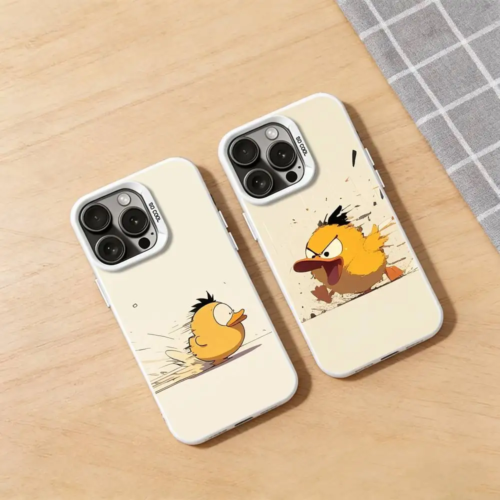 

Running Duck Phone Case for iPhone 17 16 Pro Plus X XS Max Air Mini 15 14 Soft Shockproof Cover