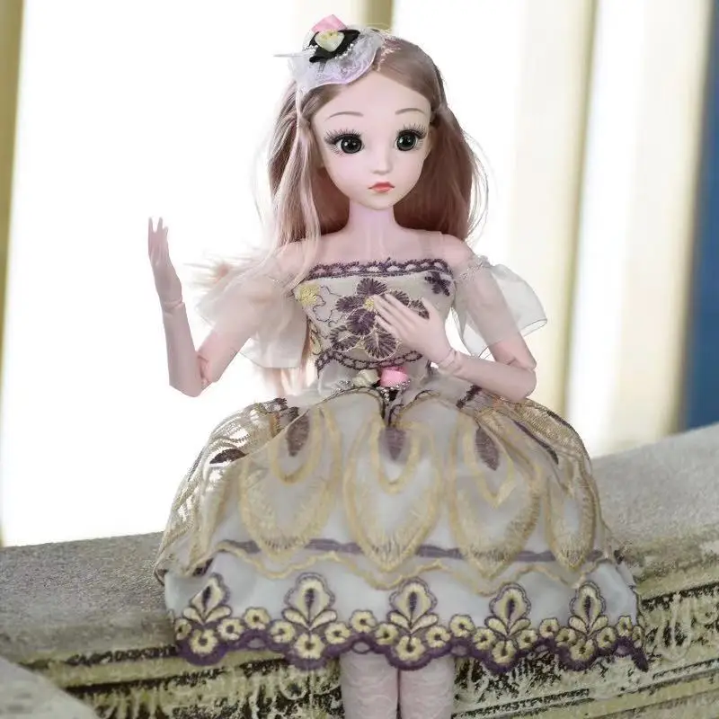 60cm Bjd Doll Fashion Girl 20 Movable Joints Romantic Princess Realistic Baby Dolls For Girls Toys For Children Birthday Gifts