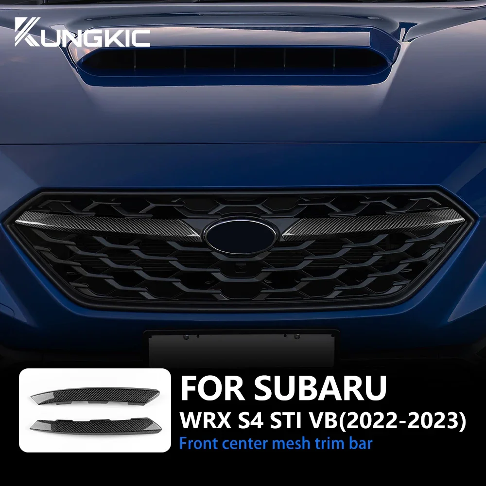 Real Hard Carbon Fiber For Subaru WRX S4 STI VB 2022 2023 2024 Front Center Mesh Trim Bar Exterior Sticker Accessories