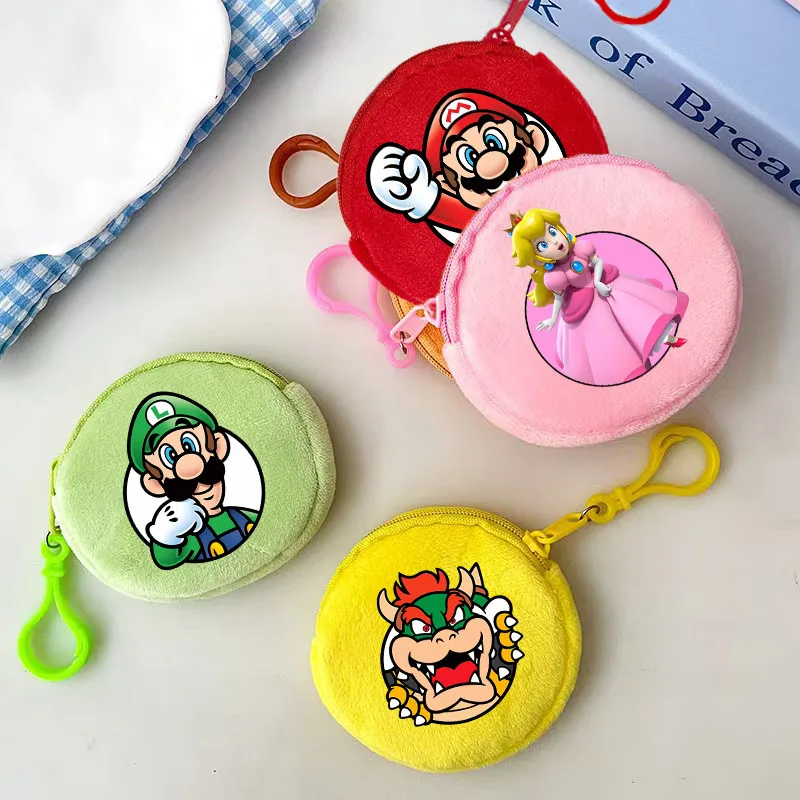 

Super Marios Plush Coin Purse Luigi Yoshi Cartoon Anime Figures Mini Wallet Trendy and Cool Fun Earphone Bags Storage Bag Gift