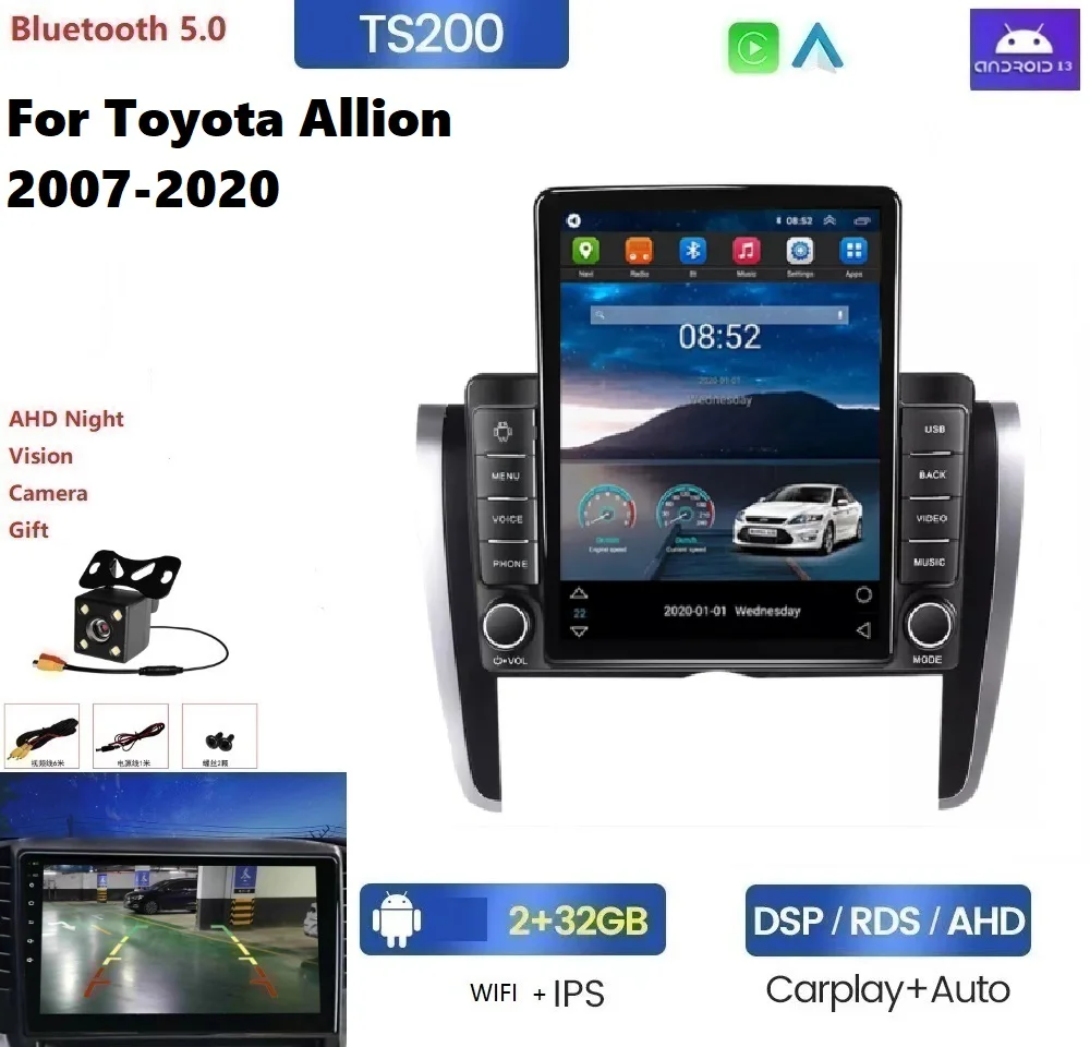 

Автомобильный DVD-плеер в стиле Tesla, Android, IPS, DSP, для Toyota думатор 2007-2020, Автомобильное видео, GPS-навигация, FM, Carplay, Авторадио с разделенным экраном