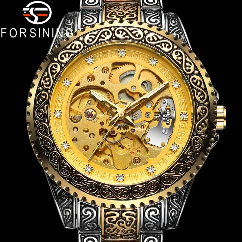 

Automatic Mechanical Men Wristwatch Military Sport Male Clock Top Brand Luxury Stainless Steel Skeleton Man Watch 8213