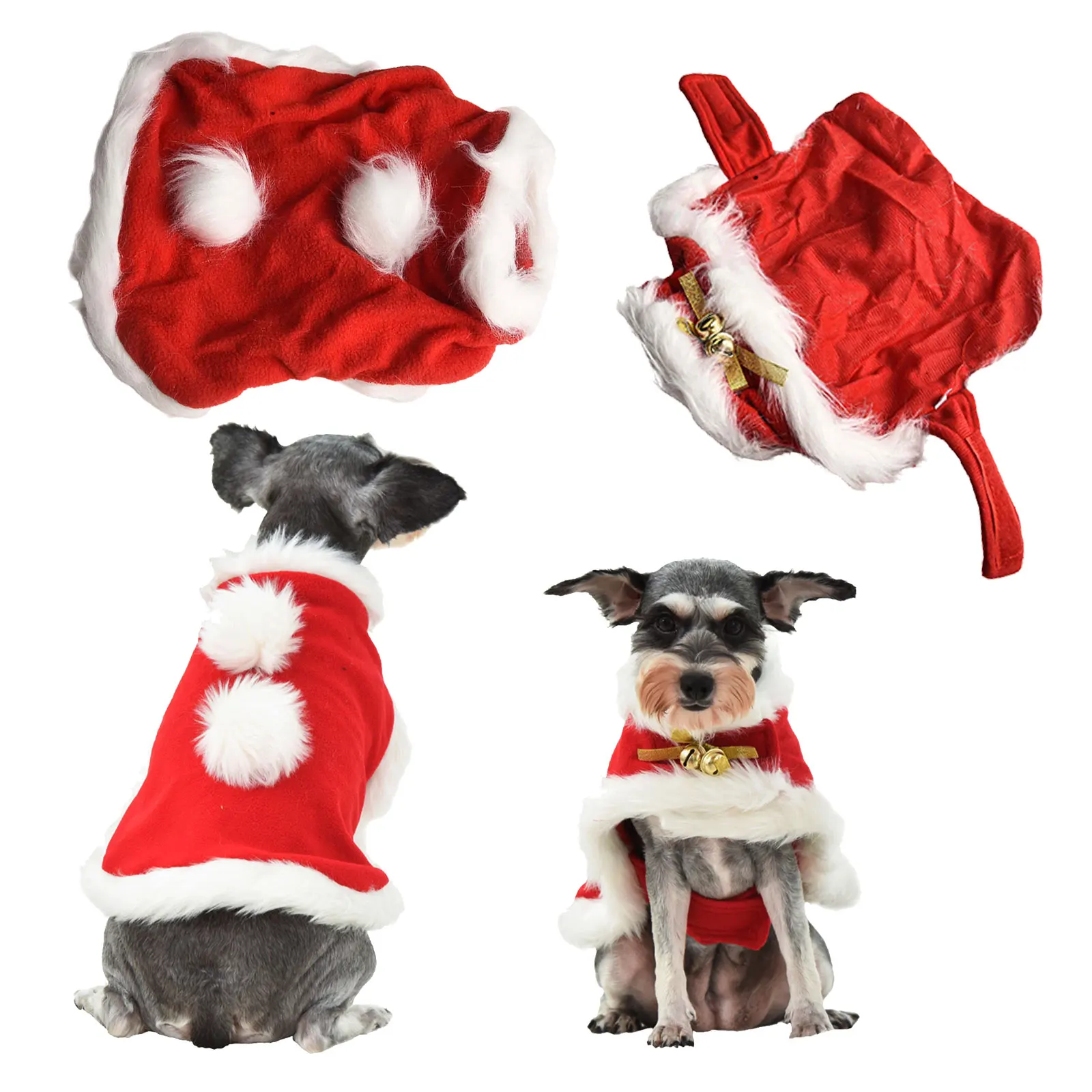 Christmas Hat Halloween Pet Costume For Cat Dog Puppy Costumes Scarf New Year Santa Winter Cosplay Halloween Dog Cat Supply