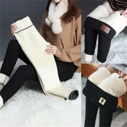 Winter Warm Lambwool Leggings Women Fleece Lined Thermal Tights Ankle-Length Pants Female Hight Waist Skinny Fitness Leggings