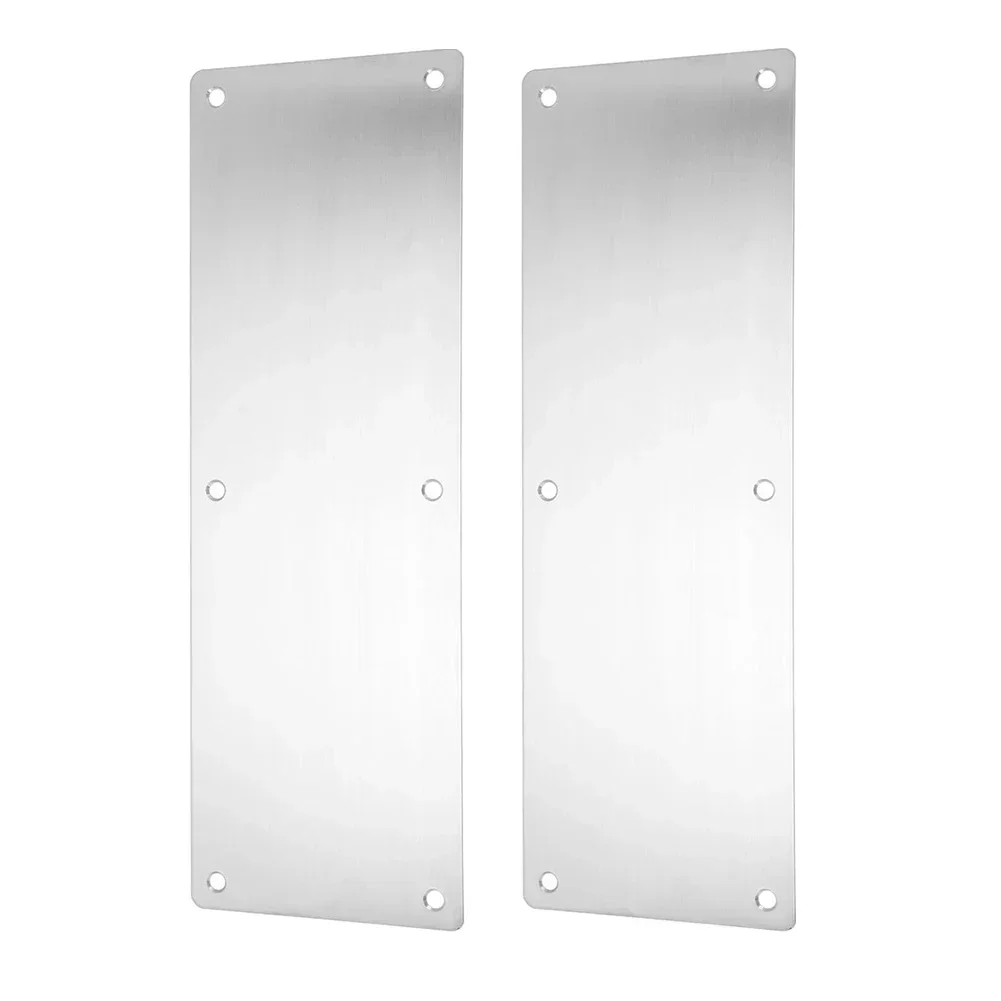 Hardware Door Kick Plate 2Pcs Door Protection Door Sign Interior Or Exterior Kick Plate Silver Stainless Steel Practical Durable