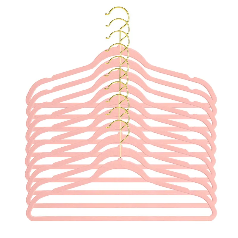 

10PCS Back to School Velvet Hangers Non-Slip Suit Clothes Hangers Pack Rose Gold Hooks Space Saving Clothes Hangers Heavyduty