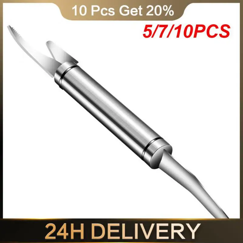 5/7/10PCS Double-headed Shrimp Peeler Efficient Rust Prevention Multi-function Kitchen Tools Stainless Steel Shrimp Peeler