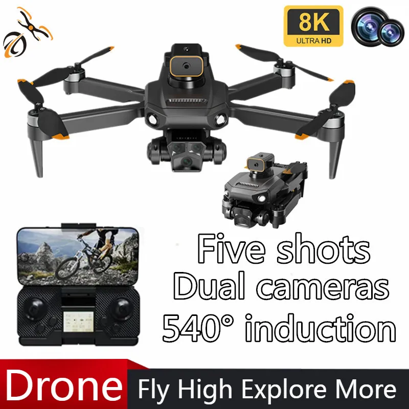 

Мини-дрон P8 Pro с функцией обхода препятствий, складной, с камерой 8K HD, GPS, для аэрофотосъемки, квадрокоптер, радиоуправляемый самолет-игрушка