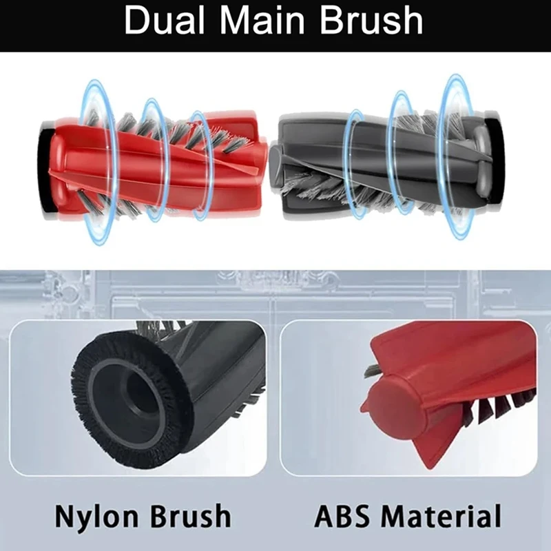 ل Roborock Saros 10/G30/S9 Maxv الترا جهاز آلي لتنظيف الأتربة استبدال فرشاة جانبية رئيسية مرشحات HEPA ممسحة الملابس أكياس الغبار أجزاء