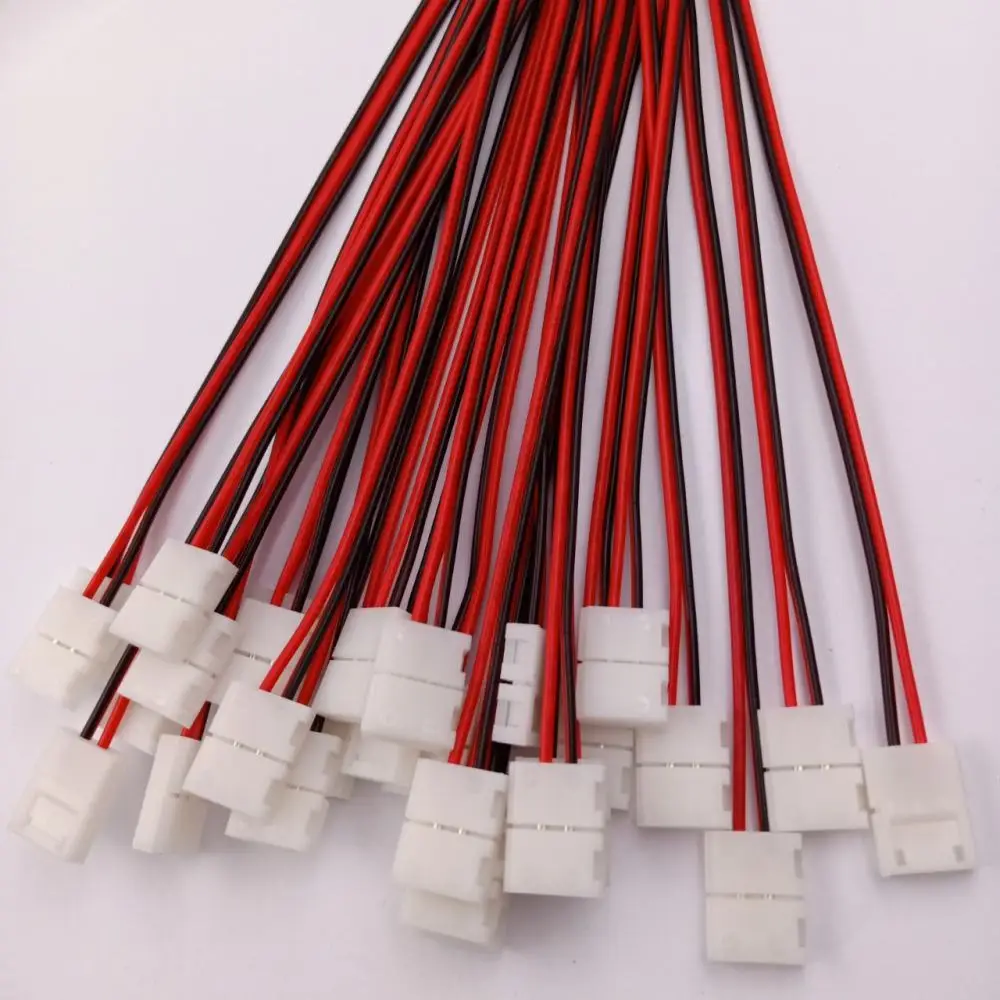 LED Strip Connector 8mm Solderless Quick Clip Adapter For 3528 Single Color Tape Joint Terminal Wiring Lighting Supplies
