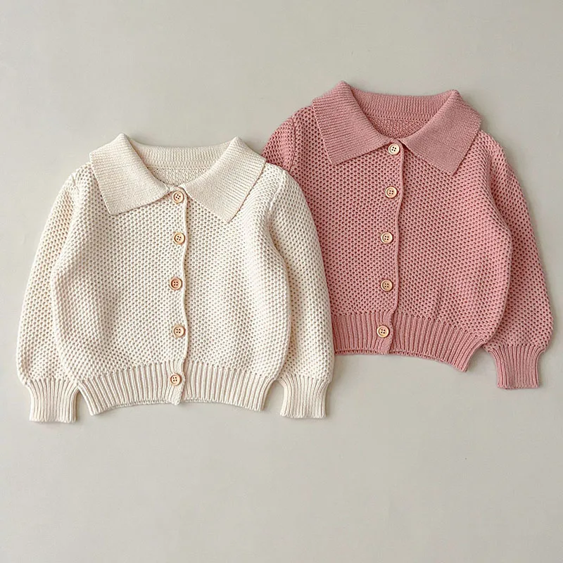 

Autumn Winter Infant Baby Girl Knitting Cardigan Long Sleeve Solid Color Cardigan Coat Toddler Baby Girls Sweater Coat