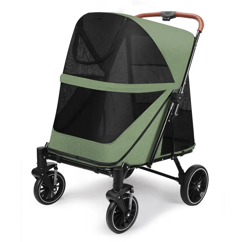 

55 Kg Load-bearing Capacity Dog Stroller Foldable Medium-sized Pet Stroller Provides Ample Space for Elderly Dog Accessories