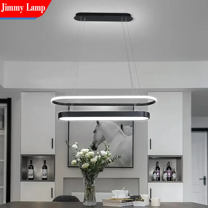 Nordic decorativo preto circular luz pingente para criativo quarto restaurante hall bar interior luminárias led