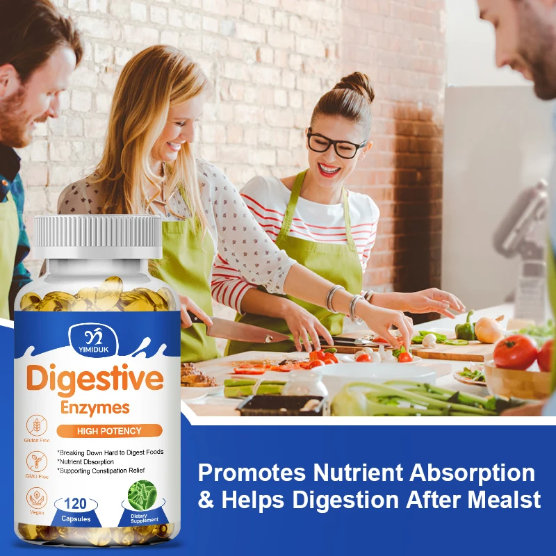 Digestive Enzymes Capsules Adult Digestive Enzyme Supplements Beneficial Bacteria Immune System Support & Healthy Digestive