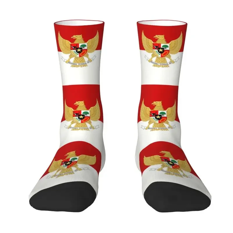 Indonesia Flag Men's Crew Socks Unisex Cool 3D Print Emblem Dress Socks