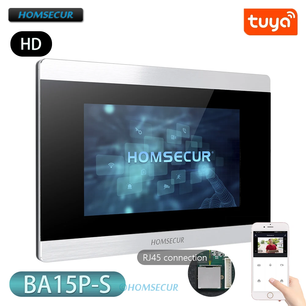 

Tuya APP BA15P-S PoE Powered Indoor Monitor For HOMSECUR HDK IP Series Video Doorphone Intercom System