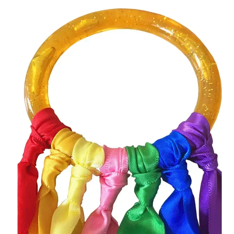 7 Colors Gymnastics Ribbons Kindergarten Primary School Morning Exercise Colorful Gymnastic Ring for Dance Performance Equipment