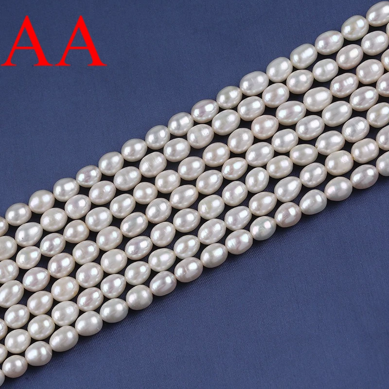NONE Natürliche Süßwasser Perle Perlen Hohe Qualität Reis Perlen Punch Lose Perlen Für Die Herstellung Von Schmuck DIY Armband Halskette Zubehör 3